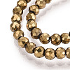 Electroplate Glass Beads Strands X-GLAA-H021-01B-FP07-3