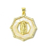 Real 18K Gold Plated Brass Micro Pave Cubic Zirconia Pendants KK-H472-14G-14-1