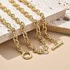 Brass Twisted Cable Chain Necklaces with OT Clasps for Men Women NJEW-G160-11G-1