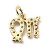 Brass Micro Pave Cubic Zirconia Charms ZIRC-F131-16G-01-2