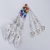 Chakra Jewelry Natural Quartz Crystal Cone Dowsing Pendulums G-G771-E07-1