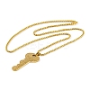 Key 201 Stainless Steel Pendant Necklace NJEW-F320-01G-2
