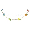 Rainbow Color Glass Beaded Flower Necklaces X1-NJEW-TA00173-01-1