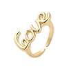 Bass LOVE Open Cuff Rings for Women RJEW-U012-01G-1