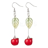 3 Pairs 3 Style Fruit Glass Dangle Earrings EJEW-TA00352-4