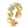 Ion Plating(IP) 304 Stainless Steel Open Cuff Ring for Women RJEW-F166-08G-01-1
