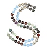 Gradient Color Natural African Bloodstone & Dalmatian Jasper & Mahogany Obsidian & Dyed White Jade & Fluorite Beads Strands G-B185-A12-1