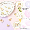10Pcs 5 Styles Rack Plating Brass Enamel Charms KK-CJ0002-97-3