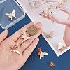 10 Sets Alloy Butterfly Lapel Pin Brooch JEWB-FG0001-12KCG-3