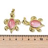 Cherry Quartz Glass & Brass Pendants KK-F887-01G-17-3