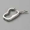925 Sterling Silver Micro Pave Clear Cubic Zirconia Twister Clasps STER-WH0002-07P-2