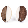 Opaque Resin & Walnut Wood Stud Earring Findings MAK-N032-004A-B03-2