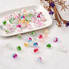Transparent Spray Painted Crackle Glass Beads Strands GLAA-TA0003-09-7