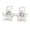 Star Brass Hoop Earrings for Women EJEW-U057-06C-02P-4