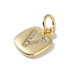 Rack Plating Brass Micro Pave CLear Cubic Zirconia Charms KK-E110-14G-V-2