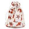 Christmas Theme Cotton Fabric Cloth Bag ABAG-H104-B13-1
