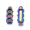 Rainbow Color Alloy Pendants Enamel Settings PALLOY-S180-324-3