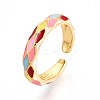 Brass and Enamel Cuff Rings for Women KK-T071-83G-4