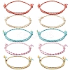 10Pcs 5 Colors Handmade Braided Cotton Cord Bracelets Making BJEW-YW00006-1