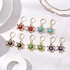 Star of David Evil Eye Handmade Glass Seed Beads with Lampwork Hoop Earrings EJEW-MZ00389-1