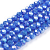 Electroplate Glass Beads Strands EGLA-A034-P4mm-B21-1