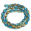Electroplate Transparent Glass Beads Strands EGLA-G037-03A-HP06-2