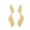 Brass Micro Pave Clear Cubic Zirconia Dangle Stud Earrings for Women EJEW-F418-23G-4