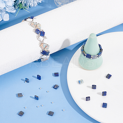 1 Strand Square Natural Lapis Lazuli Beads Strands G-NB0005-59-1