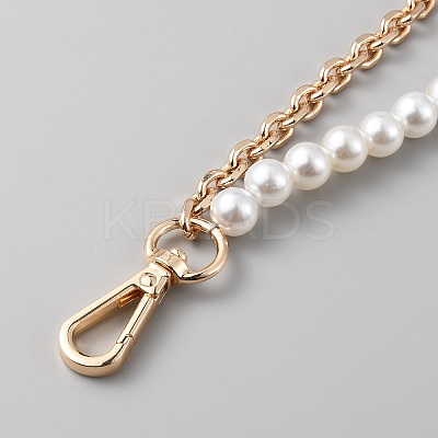 Plastic Imitation Pearl Beaded Double Strand Bag Handles DIY-WH0449-21B-G-1