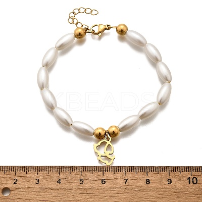 304 Stainless Steel Dog Charm Bracelets for Women BJEW-C098-10G-1