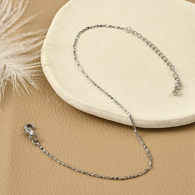 Brass Link Chain Bracelets for Women BJEW-G735-06P-1