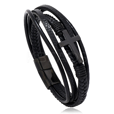 Leather Cord Multi-starand Bracelet LS-RELI-PW0001-047B-EB-1