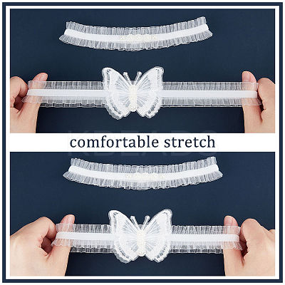 Polyester Lace Elastic Bridal Garters DIY-WH0308-148A-1