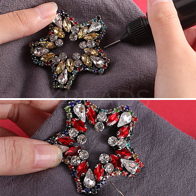 4Pcs 4 Colors Star Rhinestone Appliques FIND-GF0004-97-1