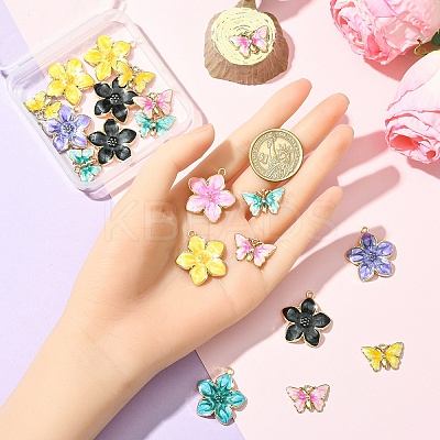 20Pcs 2 Styles Rack Plating Alloy Enamel Pendants ENAM-YW0005-69-1