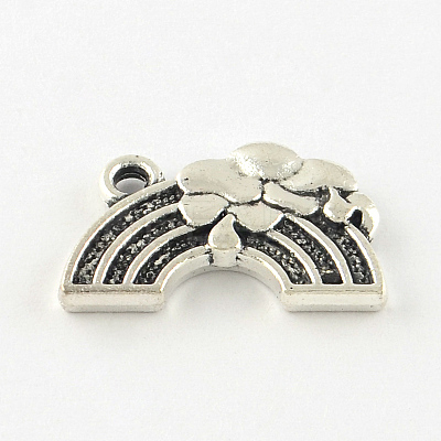 Rainbow Tibetan Style Alloy Pendant Enamel Settings TIBEP-S295-47AS-RS-1