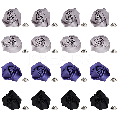 16Pcs 4 Colors Rose Cloth Brooch JEWB-GA0001-45-1