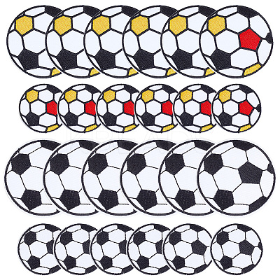 24Pcs 4 Styles Football Computerized Embroidery Cloth Sew on Patches PATC-GO0001-01-1
