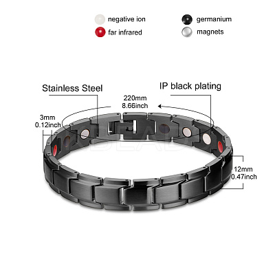 304 Stainless Steel Panther Chain Watch Band Bracelets JB659A-1