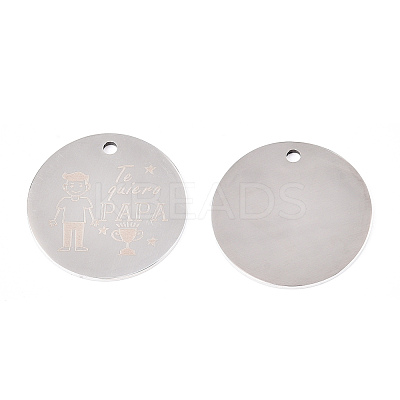 Non-Tarnish 201 Stainless Steel Pendants STAS-T064-38P-18-1