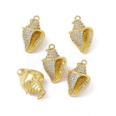 Rack Plating Brass Micro Pave Cubic Zirconia Pendants LS-KK-C007-30G-1