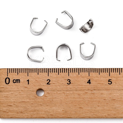 Tarnish Resistant 304 Stainless Steel Snap on Bails STAS-R048-9x7mm-1