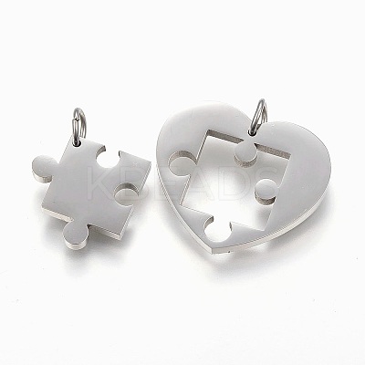 Non-Tarnish 304 Stainless Steel Split Pendants LS-STAS-F168-12P-1