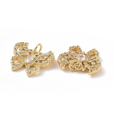 Brass Cubic Zirconia Pendants ZIRC-I062-26G-1