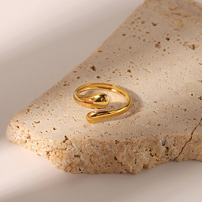 Simple and Elegant 304 Stainless Steel Snake Cuff Rings IR8532-1