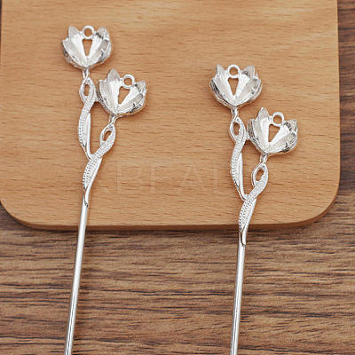 Alloy Hair Stick Findings FIND-WH0092-57S-1