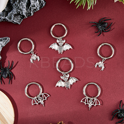 Tibetan Style Bat Alloy Pendants HJEW-AB00223-1