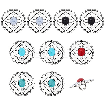 10Pcs 5 Colors Alloy Shank Buttons FIND-GF0009-17-1