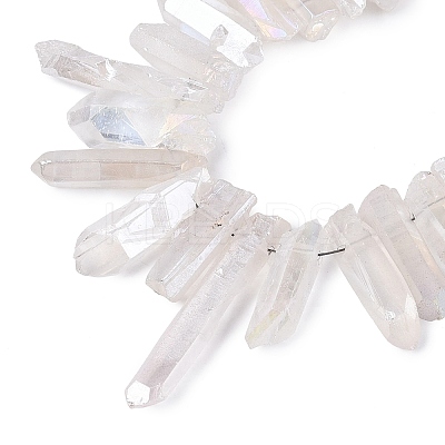 Spray Painted Electroplate Natural Quartz Crystal Points Beads Strands G-Q610-02J-1