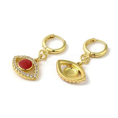 Eye Rack Plating Brass Micro Pave Cubic Zirconia Hoop Earrings EJEW-C090-01G-1